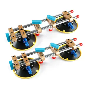 2PCS 6Inch Vacuum Seam Leveling Suction Cup Tool Pro Kit - Countertop Clamp for Quartz/Granite/Marble Slab Installation with Gap Adjustment Tool