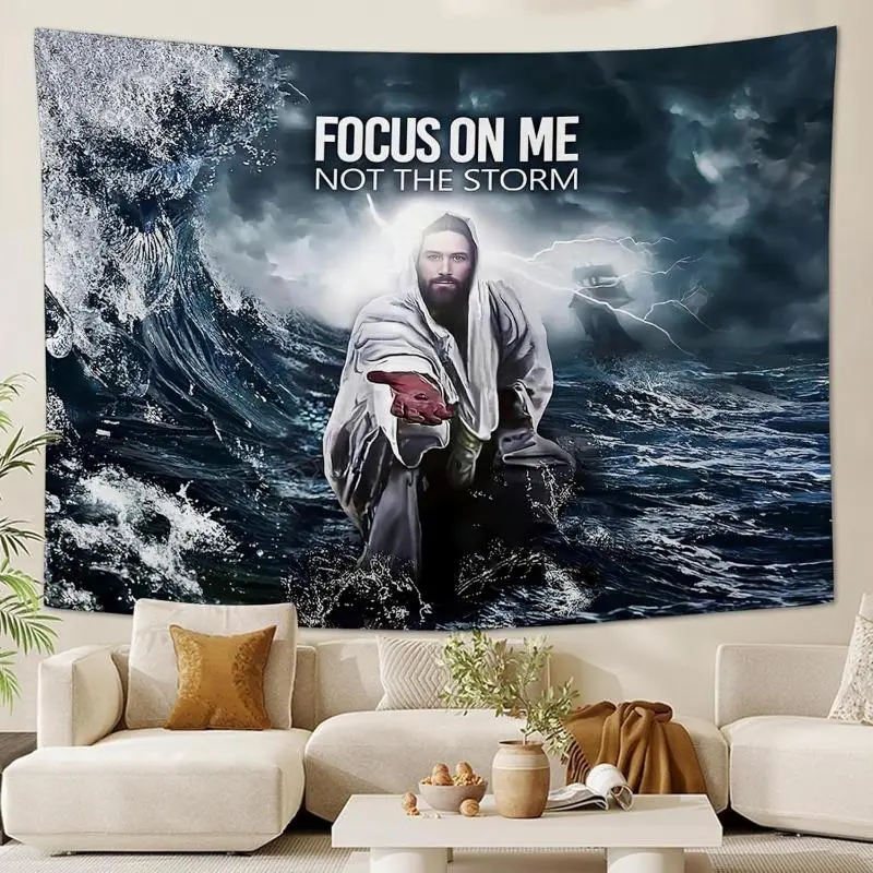 1 Christian Jesus Tapestry, Bedroom Decoration Jesus Tapestry, Home and Dormitory Decoration, Bedroom Decoration