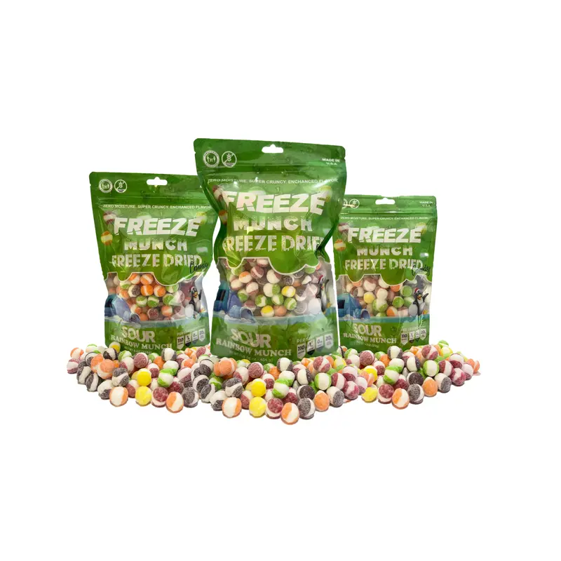 Freeze Dried Sour Rainbow Munch Candy Skizzelss Fruity Bonbon Cnack Candies [Choose the Size]