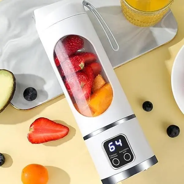 Premium Mini Portable Blender Cup, USB Fast Rechargeable Wireless Juicer, Leakproof & Powerful Mixer, Ideal for Travel Gym Office School, Quick Make Fresh Juice Smoothies Shakes Fruit Vegetable Drinks