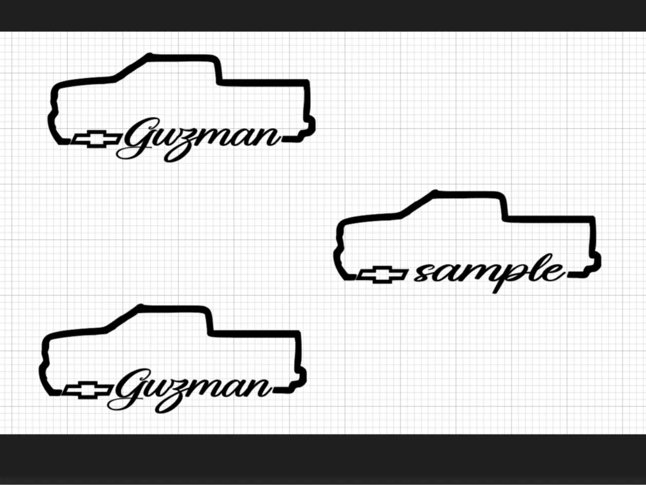 Custom Text Truck Decals - Personalize with Silhouette Design, Fit Ford & Silverado, Durable Vinyl Resists Outdoor Wear, Stick-On Car Exterior Accessories for Cargo Goods, Glitter Wrap & Picture Frame Options