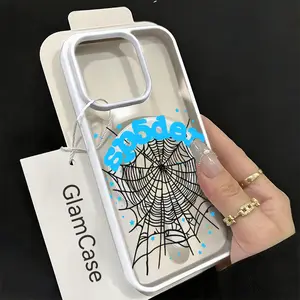 Spider Web Graphic Phone Case， Spooky Night Theme for iPhone 17 16 15 14 13 12 11 Plus Pro Max.A17