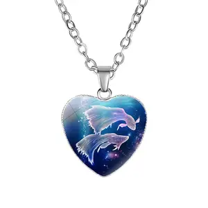 Zodiac Heart Pendant Necklace - Personalized by Zodiac Sign, Trendy & Minimalist Design, Lightweight & Comfortable, Perfect for Daily Wear, Great Gift for Birthdays, Holidays, or Special Occasions