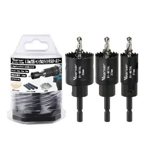 Vearter Bi-Metal Hole Saw Kit 3PCS with Hex Shank, M42 HSS Cobalt Bimetal Hole Saw Set, Deep Drill Hole Cutter with Arbors for Wood, Sheet Metal, Copper, Plaster, PVC, Steel Plate, Drywall, Tool Accessories