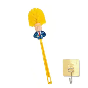 Original Funny Trump Style Toilet Brush Cleaner Set with Free Hook Gag Gift Humorous Bathroom Prank Tool Make Toilet Great Again Novelty Accessory Quirky Home Decor Viral Trending on TikTok Gift No Base Included