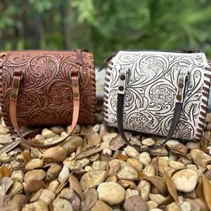 MINI genuine hand tooled speedy bag. Crossbody strap included
