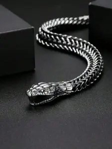 Men's Fashion Snake Design Bracelet, Stainless Steel Wrist, Stainless Steel Jewelry for Party, Daily Clothing Decor, Trendy All-match & Exquisite Jewelry for Birthday Gift