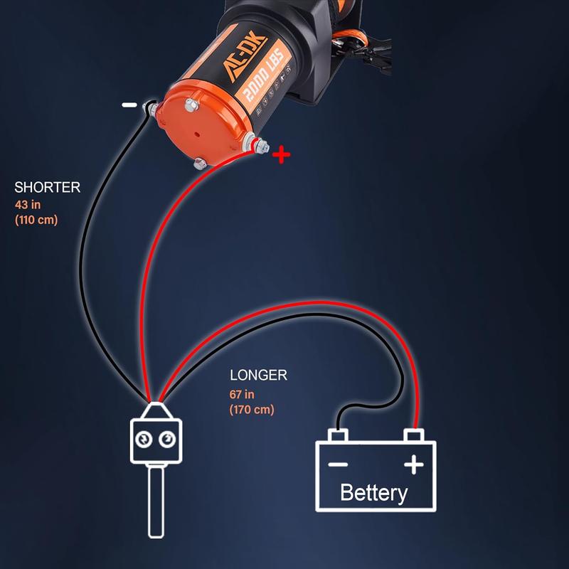 AC-DK 12V 2000-lb. ATV/UTV Electric Winch, Off-Road Synthetic Rope Winch for Trailer Boat RV Towing Winches, ATV/UTV Winch with Big Yellow Wired Remote and Winch Mounting Plate