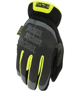 Mechanix Wear FastFit Work Gloves HI-VIZ - Hi-Vis Yellow Cuff, Secure Fit, Comfortable Design for Everyday Use