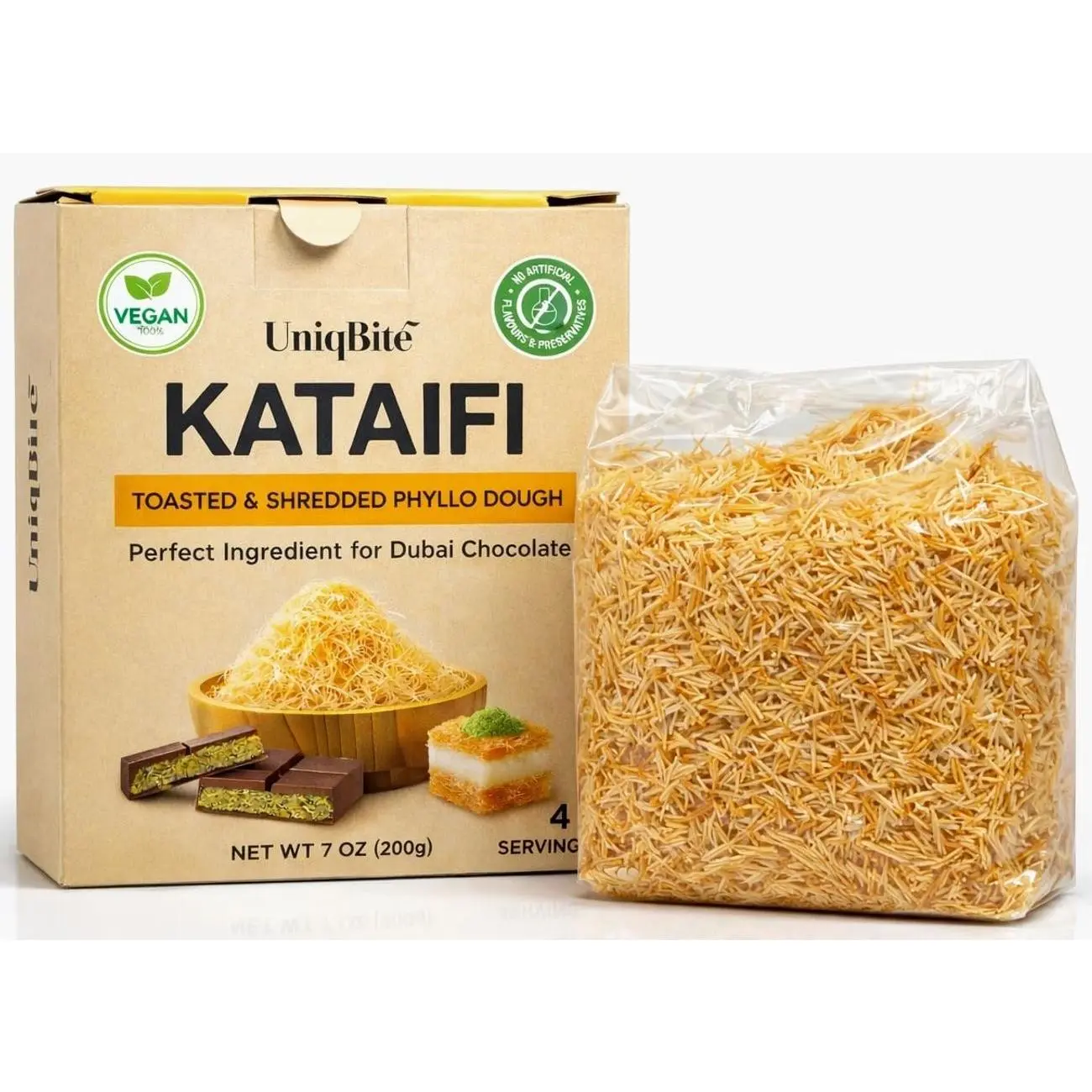 Toasted Kataifi Pastry for Dubai Chocolate | 7 oz (200g) | Ready to Use Crispy Kadayif Shredded Fillo Dough