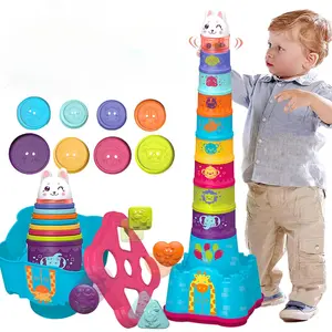 Baby Stacking Toys for Toddler 1-3, Nesting Cup Shape Sorter for Infant 6 to 12-18 Month, Learning Stackable Block, Birthday Gift for Girl Boy 9 Month