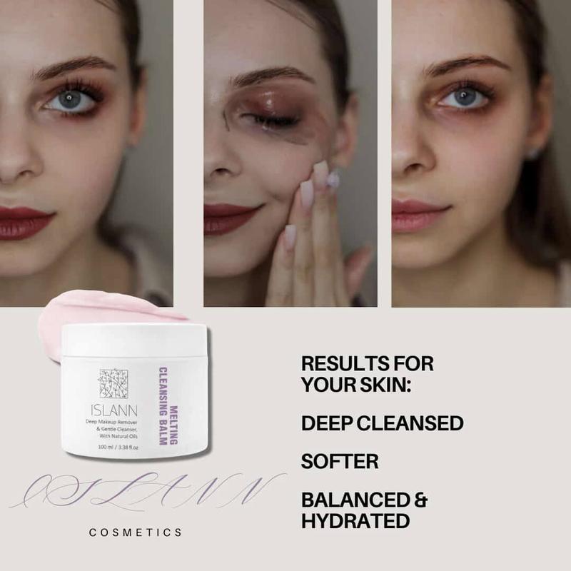ISLANN Melting Cleansing Balm 3.4fl.oz/100ml - Clean Balm, Gentle Makeup Remover, Face Cleanser, Oil Based Cleanser, Natural Skincare with Botanical Aroma Oil, Vegan, For All Skin Types