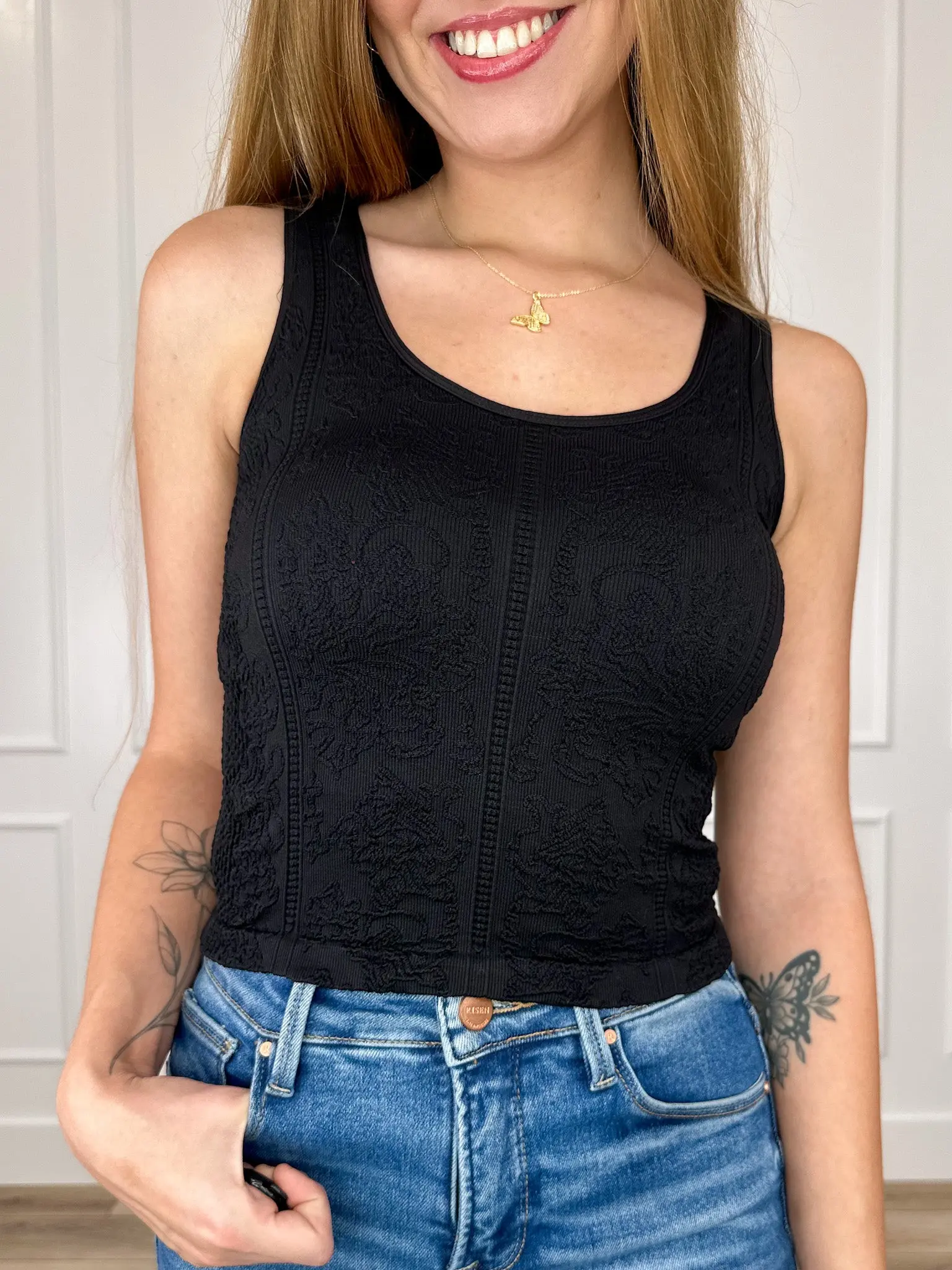Hold You Close Reversible Avery Mae Mom Cropped Tank Top - Multiple Colors