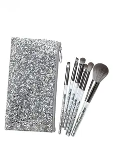 Sequined Bag Series: 6-Piece Makeup Brush Set — Includes Eyeshadow & Powder Brushes — Ideal for Setting Makeup; Non-Absorbent & Minimal Fallout — Premium Beauty Tools