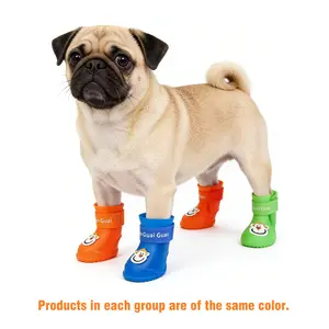 Non-Slip Soft Sole Pet Rain Shoes, Waterproof PVC Material, Washable, Suitable for Puppies, Kittens, Chihuahuas, Yorkies, Cats