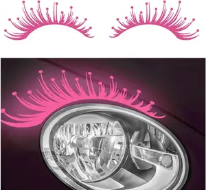 PCS Reflective Eyelash Car Stickers,Decals for Headlights Waterproof Car Stickers for Personalized Car Decoration,Universal Car Eyelash for Headlights Fit Most Car SUV Truck (Pink)