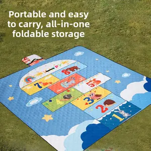 Hopscotch Picnic Mat - Moisture-Proof Outdoor Camping Tent Groundsheet, Inner Liner, and Foldable Lawn Seating Cloth