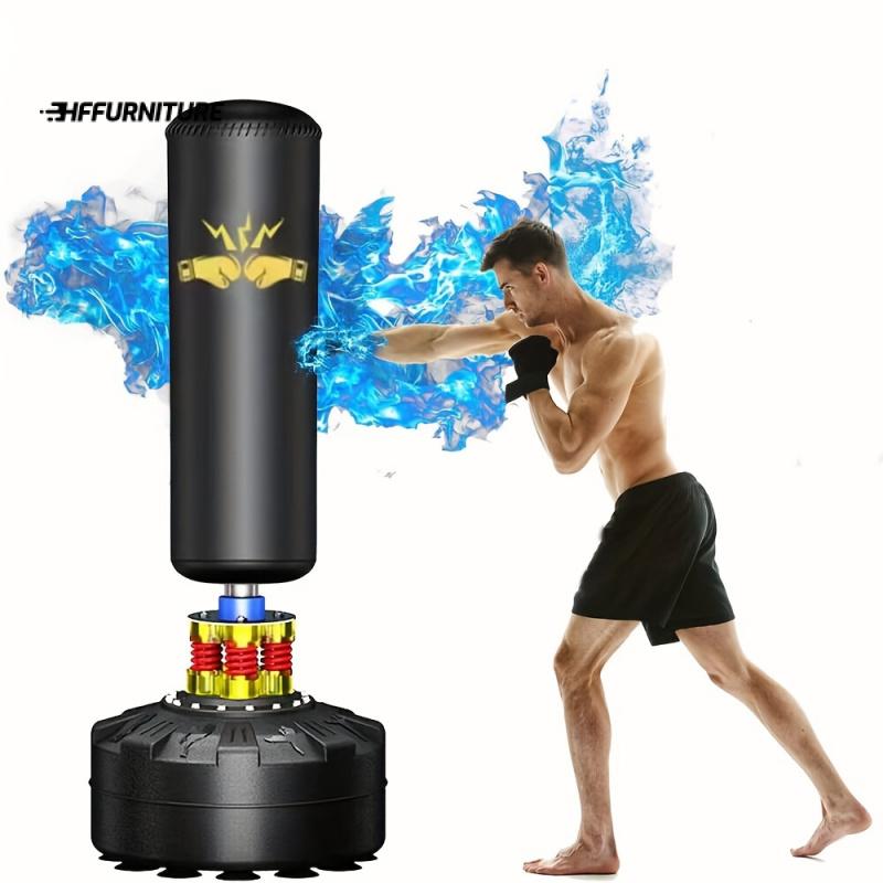 multi-functional training equipment Punching Bag, 70''-205lbs Boxing Bag With Stand, Boxing Bag For Adult Youth, Men, Freestanding Punching Bag Including 12OZ Pro Gloves (Black)