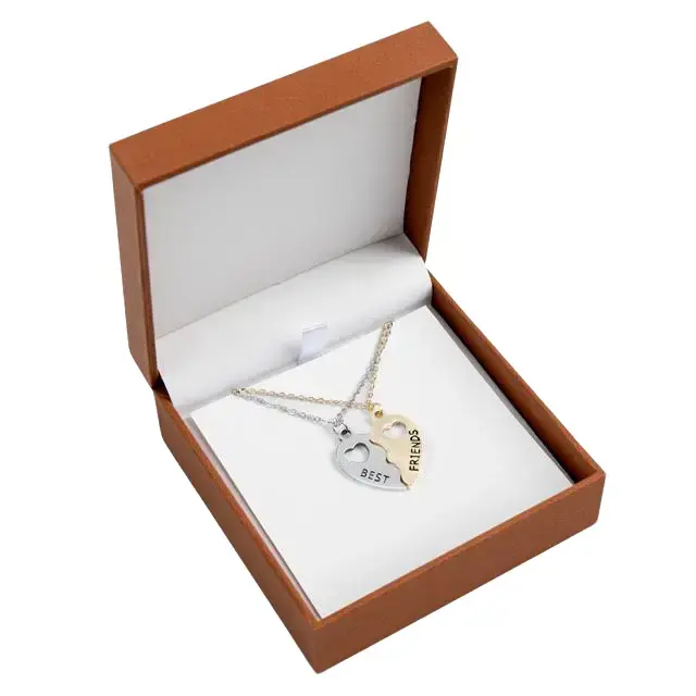 Forever Friends: BFF Half Heart Necklace Set - With a Customizable Message Card