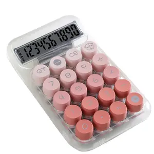2026 Cute Desktop Calculator,Large Button Design and LCD Display,10 Digits,Transparent Gradient Mechanical Switch Calculator,Battery Power,Ideal for School Home Office Basic