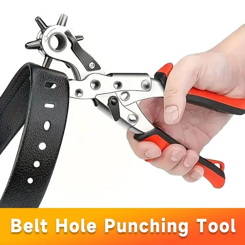 Handheld Belt Hole Punch Tool - Heavy-Duty Tungsten Steel, Comfortable Design, Portable, Fast Hole Making, Quick Punch, for Leather Belts, Paper, Fabric, Home & Industrial Use, Simple Operation, Lightweight Carry