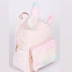 3AM 5-Pocket COTTON CANDY UNICORN LUXURY BACKPACK-Long Adjustable vegan Leather Straps, double zipper pocket-