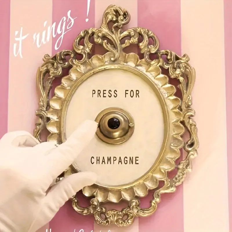 Vintage Style Cast Iron Decorative Doorbell - Metal Door Decor, Dual-Function Ring & Ornament, No Plug Battery-Operated (Requires 2 AAA Batteries), 1pc Home Wall Statue Figurine