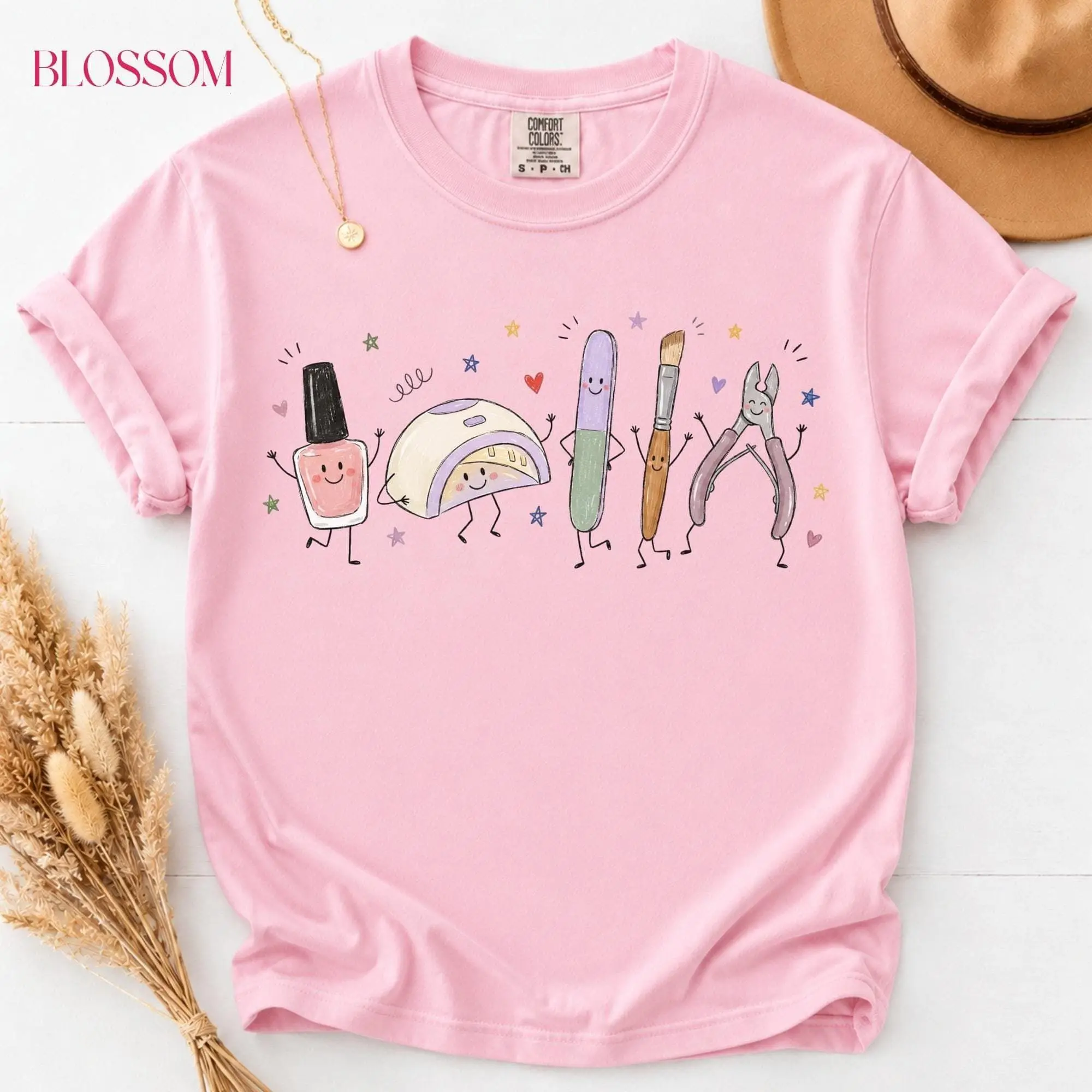 Nail Tech Shirt, Doodle Nail Salon T-shirt, Nail Artist Gift, Manicurist Tee, Salon Humor Gift