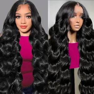 13x6 30 Inch Body Wave Lace Front Wigs Human Hair Pre Plucked 13x6 HD Transparent Frontal Wigs Human Hair 180 Density Body Wave Glueless Human Hair Wig for Women