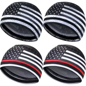 4 Pieces Cooling  Cap Helmet Liner Sweat Wicking Running Beanie Head Wrap Cycling Bandana for Men Women