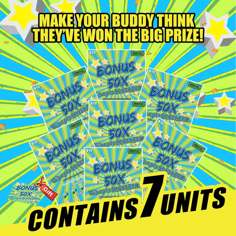 Prank Lottery Ticket Set – 7 Fake Winning Tickets, 1 Scratch Card & 14 Stickers