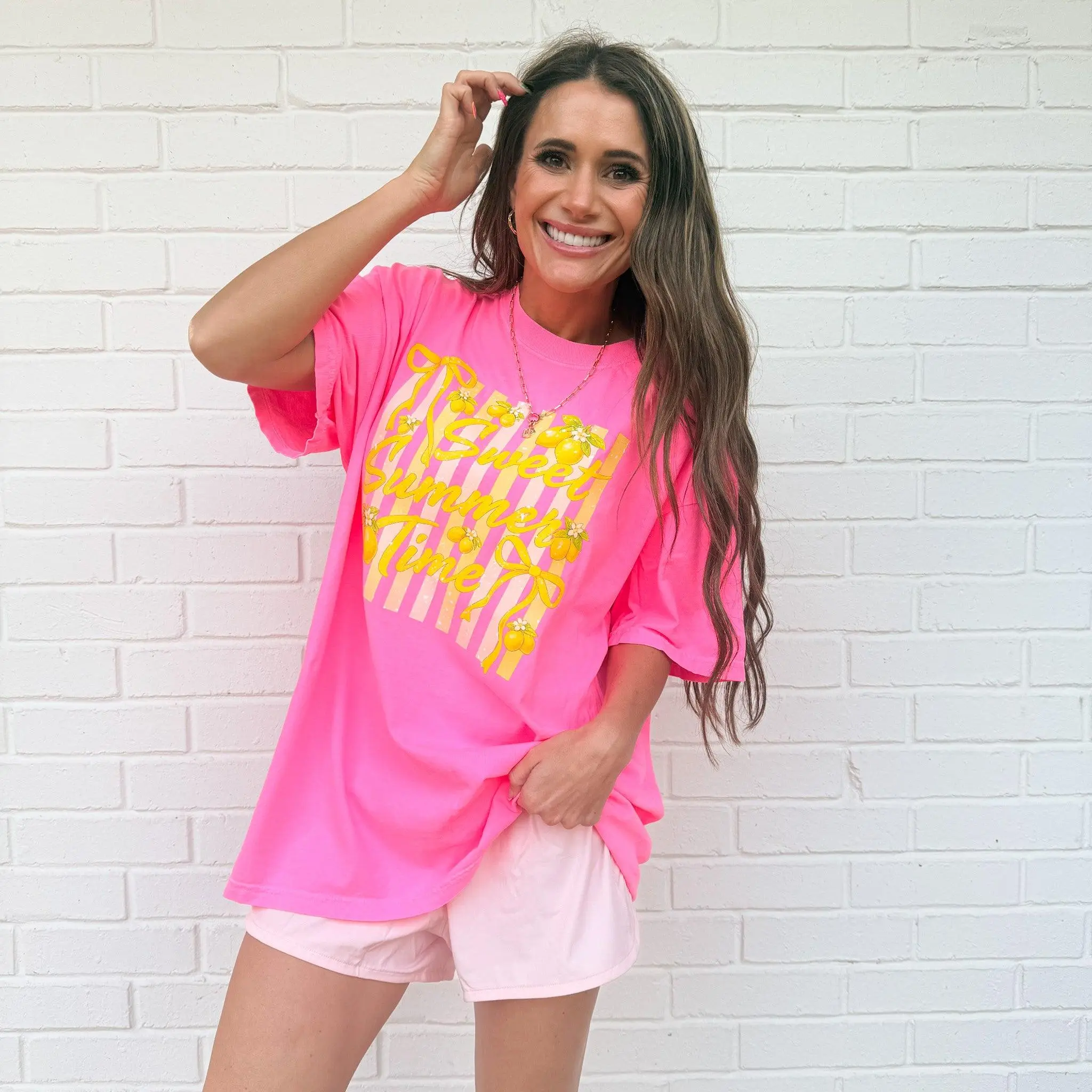 Lemon Striped sweet summer time, lemon Coquette, Floral lemon Summer T-shirt