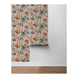 NextWall Sanibel Floral Trail Peel and Stick Wallpaper