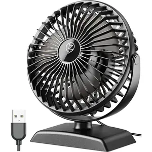 USB Desk Fan, USB Fan Mini, 360 Rotation Desktop Fans with 3 Speed, Table Personal Cooling Fan, Quiet Mini Desk Fan, USB , Small Fans for  Office Bedroom  Travel,Black+Black