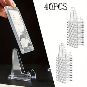40 Packs Card Display Stand, Small Easel Stand, Acrylic Picture Holder Stands, for Sports Graded Challenge Coin Trading Baseball Psa Football Card