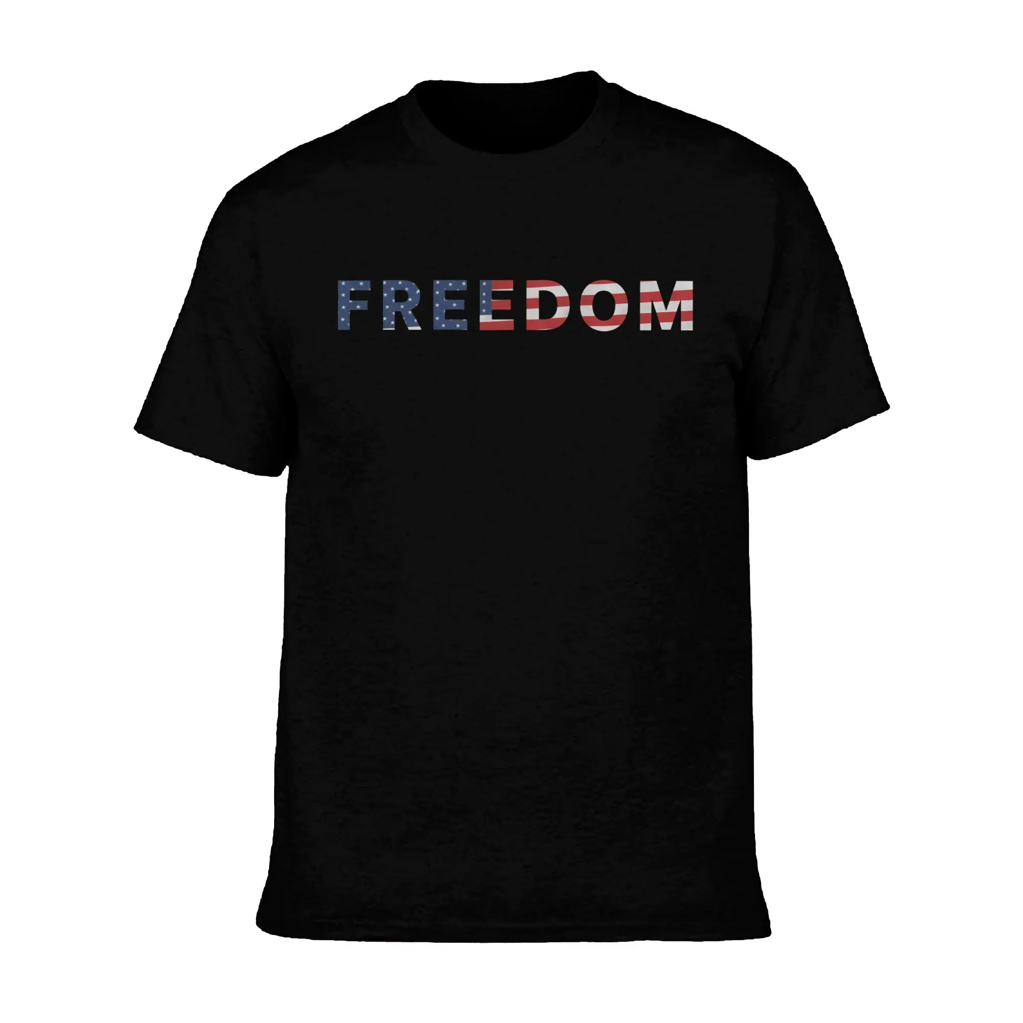 "FREEDOM" American Flag Patriotic Graphic T-Shirt for Men Women
