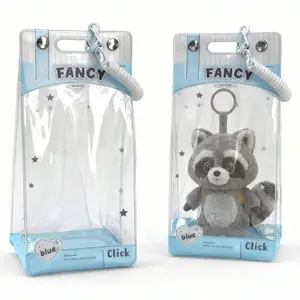 Labubu Monster Series Storage Bag, Transparent Collection Box, Dustproof & Scratch Resistant, with Spring Keychain, Excellent Gifts