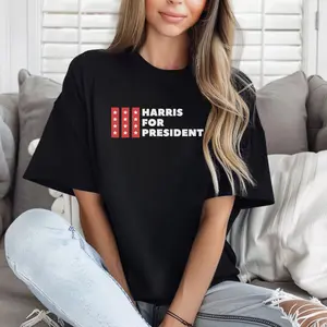 Harris for President 2024 Unisex T-shirt Made with 100% Ring-Spun US Comfort Cotton