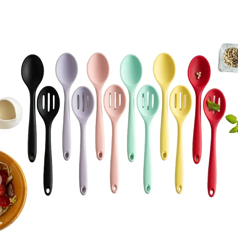 Silicone spoon, non-stick and durable kitchen cooking spoon, kitchen tool, kitchen utensils gadgets, suitable for stirring and drinking soup, high temperature resistant and easy to clean, a must-have for home kitchens, Kitchen Cooking Accessories