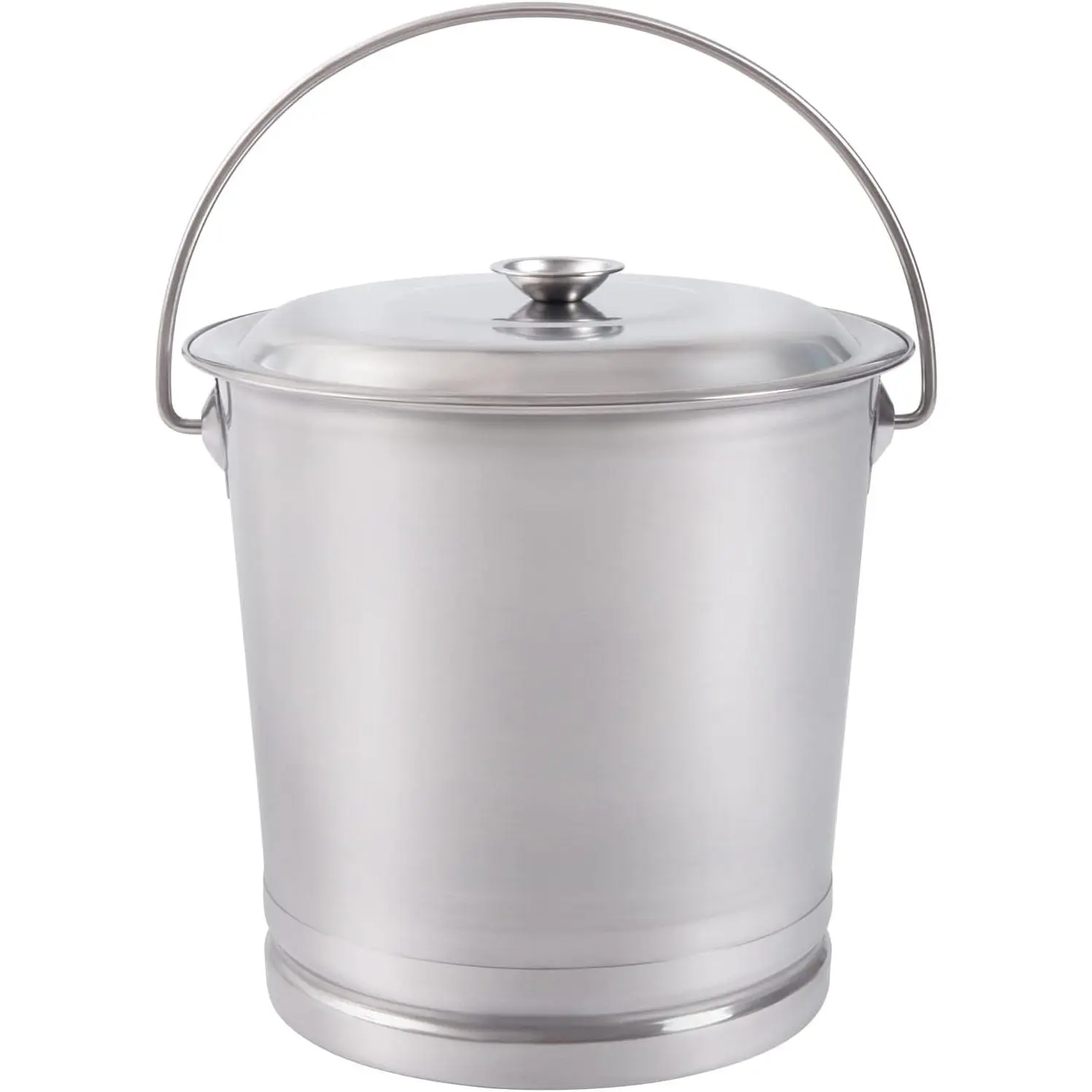 3.7Gal Stainless Steel Bucket with Lid and Handle,Stainless Steel Multipurpose Bucket w/Raised Bottom,Round Metal Compost Bucket Water Pail Bucket Milk Pail Bucket Ice Bucket Lab Bucket