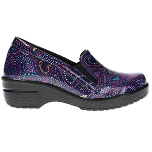 Easy Works by Easy Street Womens Leeza Slip Resistant Soft Toe  Work Safety Shoes Casual - Black, Purple