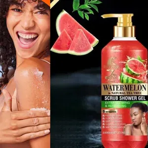 Extra-large Watermelon SCRUB CLEANSING SHOWER GEL 1000ML Moisturizing Body Wash, moisturizing skin lasting fragrance all seasons whole family large capacity shower gel
