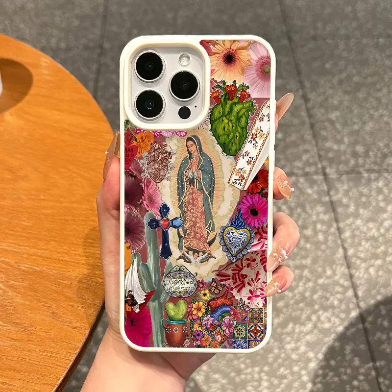 Magnetic TPU Smartphone Case for iPhone 11,12,13,14,15,16 Pro Max - MagSafe-Ready, Shockproof, Lightweight Ultra-Thin, Waterproof, Resistance, Aesthetic Mexican Motifs, Daily Protection Phone Accessory