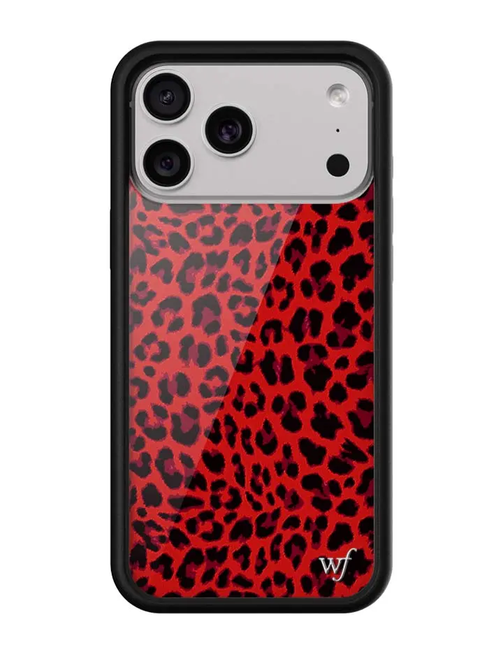 Red Meow | Limited Edition iPhone Case | Raised Protective Black Bumper | Women Owned Small Business | Durable Leopard Fierce Classic Trendy Aesthetic Cute Protection Protective Rubber Custom