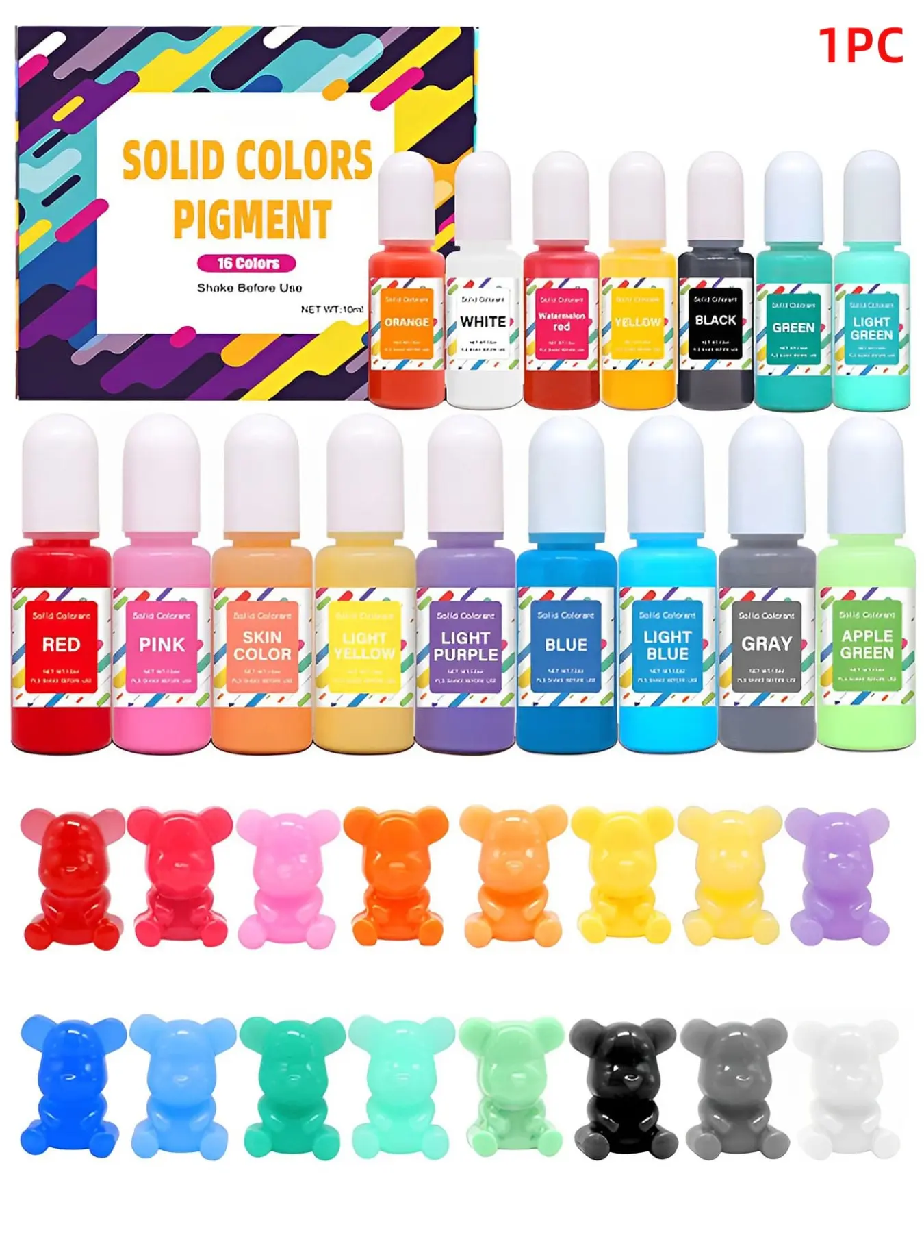 16 Colors Epoxy Resin Pigment Kit, Liquid Colorant Dye for DIY UV Resin Mold Jewelry Making, Candle Soap Making, Resin Art Crafts Supplies, Handcraft, Handicraft