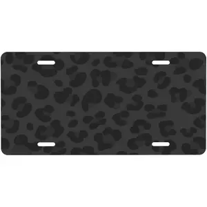 Black Cheetah Leopard License Plate Car Front License Plates with 4 Holes Funny Aluminum Metal for Car Accessory Novelty Vanity Tag for Us Canada License Plate Men Women Made in USA 6 * 12 in