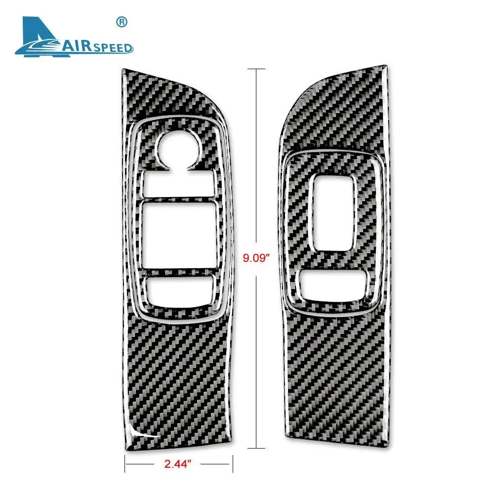 Real Soft Carbon Fiber for Dodge Challenger 2015 2016 2017 2018 2019 2020 2021 2022 2023 Car Door Window Control Panel Sticker