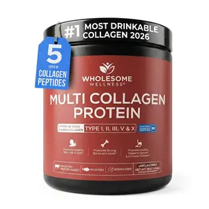 Multi Collagen Protein Powder Hydrolyzed (Type I II III V X) Grass-Fed All-in-One Super Bone Broth + Collagen Peptides - Premium Blend of Grass-Fed Beef, Chicken, Wild Fish, Eggshell Collagen