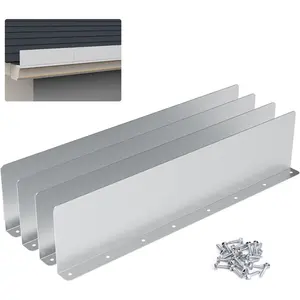 4 Pcs Gutter Valley Splash Guard Straight Rain Diverter Roofing Gutter Guards for House Shingle Roofs Corner
