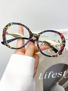 New Fashion Retro Vintage Oval Flat Mirror Glasses, High Quality Stylish Trendy Unisex Streetwear Eyewear, Daily Wear Decorative Sunglasses, Trendy Beach Eyewear, Lightweight Eyewear, Trendy Casual Eyeglasses